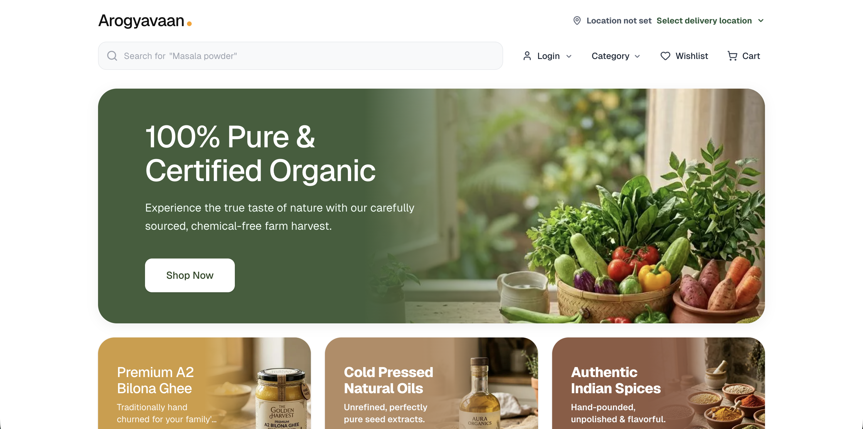 Aroygyaaan — Organic food delivery platform